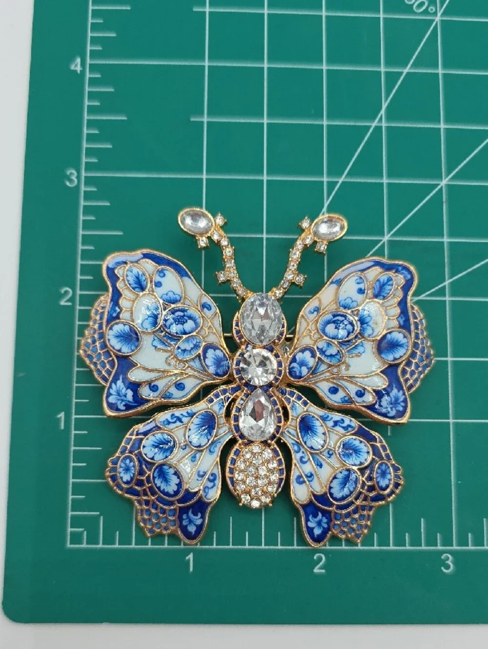 Blue Butterfly Crystal Enamel Brooch - Designer Style Women’s Jewelry
